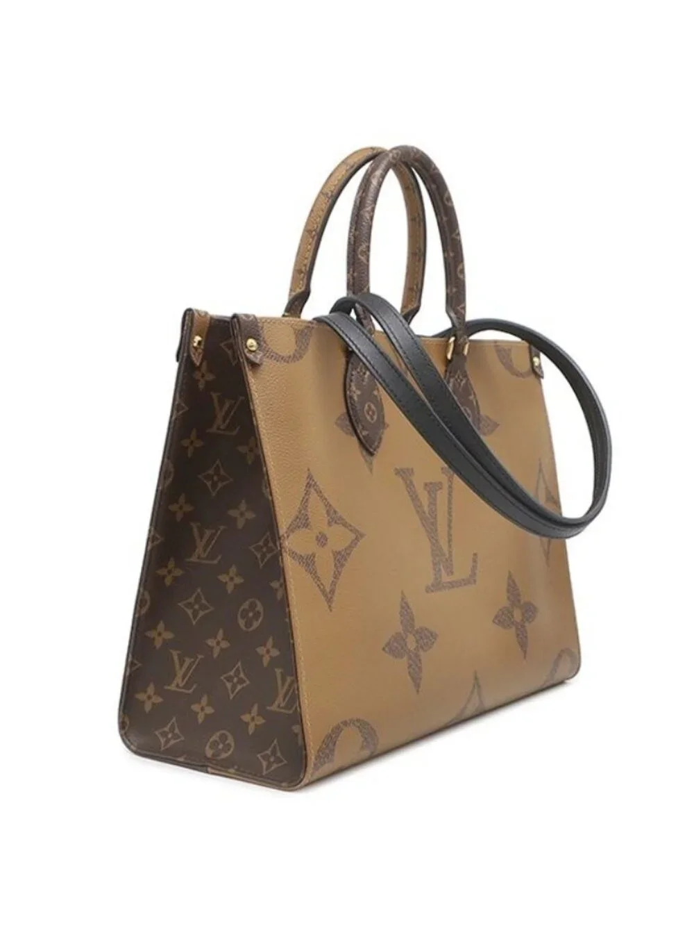 Louis Vuitton Tote On The Go MM Monogram Canvas Reverse Gold Handbag